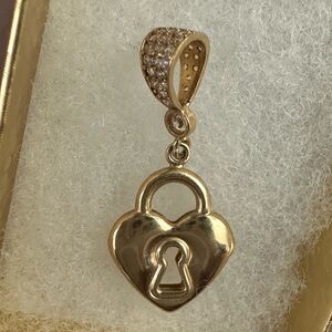 Gold Heart Lock Pendant